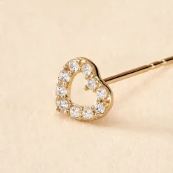 Boucle D'oreille Puce Unitaire Howie Or Jaune Oxyde De Zirconium-Histoire d'Or Clearance