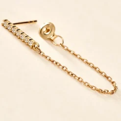 Histoire d'Or Boucle D'oreille Unitaire Barbra Or Jaune Oxyde De Zirconium