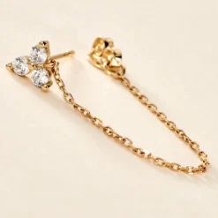 Histoire d'Or Boucle D'oreille Unitaire Edweena Or Jaune Oxyde De Zirconium