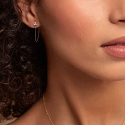 Histoire d'Or Boucle D'oreille Unitaire Edweena Or Jaune Oxyde De Zirconium