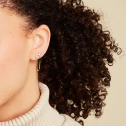 Histoire d'Or Boucle D'oreille Unitaire Pendante Viviette Or Jaune Oxyde