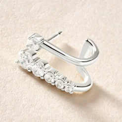 Histoire d'Or Boucle D'oreille Unitaire Minty Argent Blanc Oxyde De Zirconium