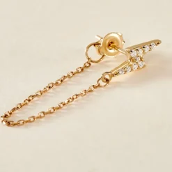 Histoire d'Or Boucle D'oreille Unitaire Fionola Or Jaune Oxyde De Zirconium