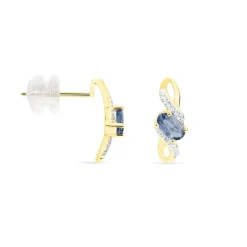 Histoire d'Or Boucles D'malia Oreilles Puces Malia Or Jaune Saphir Et Diamant