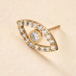 Boucles D'oreille Puce Unitaire Oya Or Jaune Oxyde De Zirconium-Histoire d'Or Clearance