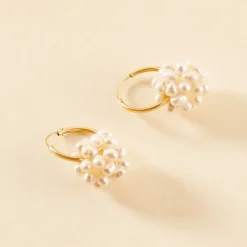 Histoire d'Or Boucles D'oreilles Adon Semi-baroques Or Jaune Perle De Culture