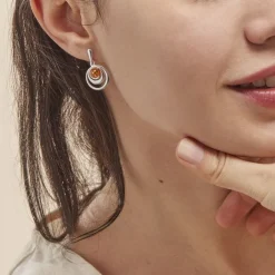 Histoire d'Or Boucles D'oreilles Argent Blanc Alanna Ambres