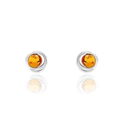 Boucles D'oreilles Argent Blanc Franjo Ambre-Histoire d'Or Sale