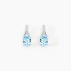 Histoire d'Or Boucles D'oreilles Audea Or Blanc Topaze Et Oxyde De Zirconium