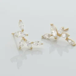 Histoire d'Or Boucles D'oreilles Barrettes Youssa Barrettes 5 Or Jaune Oxydes