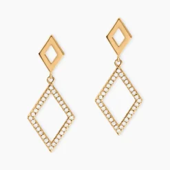 Histoire d'Or Boucles D'oreilles Brody Plaqué Or Jaune Oxydes De Zirconium