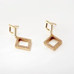 Histoire d'Or Boucles D'oreilles Brody Plaqué Or Jaune Oxydes De Zirconium