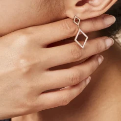 Histoire d'Or Boucles D'oreilles Brody Plaqué Or Jaune Oxydes De Zirconium