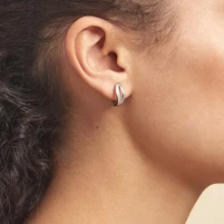 Boucles D'oreilles Celimene Rondes Argent Blanc Oxyde De Zirconium-Histoire d'Or Online