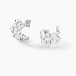 Boucles D'Oreilles Créoles Glow Up Argent Blanc Oxyde De Zirconium-Histoire d'Or