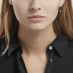 Histoire d'Or Boucles D'oreilles Dépareillées Argent Rose Braiden Oxyde De Zirconium