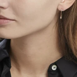 Histoire d'Or Boucles D'oreilles Dépareillées Argent Rose Braiden Oxyde De Zirconium