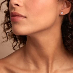 Histoire d'Or Boucles D'oreilles Dépareillées June Argent Blanc Oxyde De Zirconium