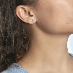 Histoire d'Or Boucles D'oreilles Dépareillées Bekhta Or Blanc Oxyde De Zirconium