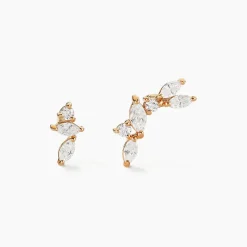 Boucles D'oreilles Dépareillées Jardins D'hiver Plaqué Or Oxyde-Histoire d'Or Clearance