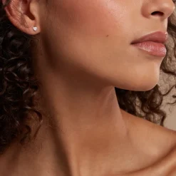 Histoire d'Or Boucles D'oreilles Dépareillées June Argent Blanc Oxyde De Zirconium