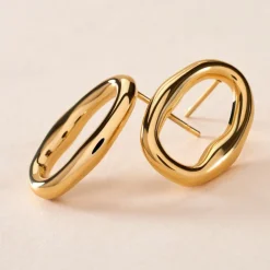 Boucles D'oreilles Gold Aura Acier Jaune-Histoire d'Or