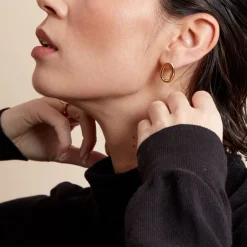 Boucles D'oreilles Gold Aura Acier Jaune-Histoire d'Or