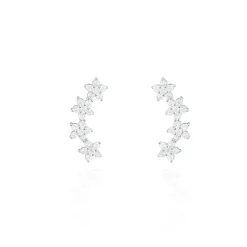 Histoire d'Or Boucles D'oreilles Grimpantes Sohalia Argent Blanc Oxyde De Zirconium