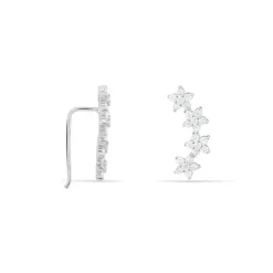 Histoire d'Or Boucles D'oreilles Grimpantes Sohalia Argent Blanc Oxyde De Zirconium