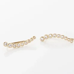 Boucles D'oreilles Grimpantes Plaqué Or Jaune Nazeli Oxyde-Histoire d'Or Hot