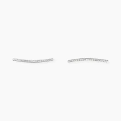 Histoire d'Or Boucles D'oreilles Grimpantes Fadoua Or Blanc Diamants
