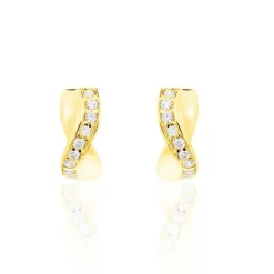 Boucles D'oreilles Izefia Rondes Or Jaune Oxyde De Zirconium-Histoire d'Or Best