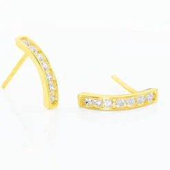 Histoire d'Or Boucles D'oreilles Jacoba Rondes Or Jaune Oxyde De Zirconium