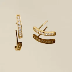 Histoire d'Or Boucles D'oreilles Jacoba Rondes Or Jaune Oxyde De Zirconium