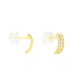 Histoire d'Or Boucles D'oreilles Jacobee Rondes Or Jaune Oxyde De Zirconium