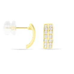 Histoire d'Or Boucles D'oreilles Jacobee Rondes Or Jaune Oxyde De Zirconium