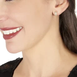 Histoire d'Or Boucles D'oreilles Jacobee Rondes Or Jaune Oxyde De Zirconium