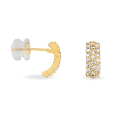 Histoire d'Or Boucles D'oreilles Jacquelene Rondes Or Jaune Oxyde De Zirconium