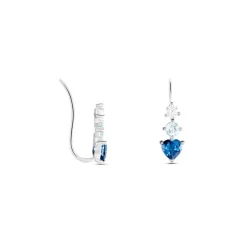 Boucles D'oreilles Lauressa Or Blanc Topaze Bleu Oxyde-Histoire d'Or Clearance