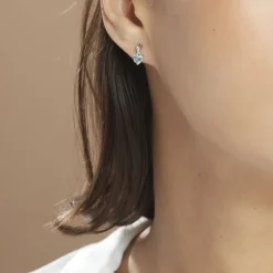 Boucles D'oreilles Or Blanc Clothilde Topazes Oxydes-Histoire d'Or Clearance