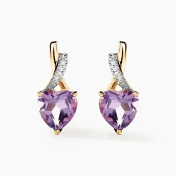 Histoire d'Or Boucles D'oreilles Or Jaune Clothilde Amethystes Oxydes