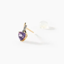 Histoire d'Or Boucles D'oreilles Or Jaune Clothilde Amethystes Oxydes