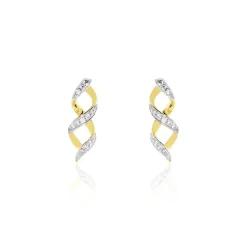 Boucles D'oreilles Or Jaune Serj Oxydes De Zirconium-Histoire d'Or Sale