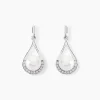 Boucles D'oreilles Patricia Or Blanc Perle De Culture Oxyde-Histoire d'Or Best