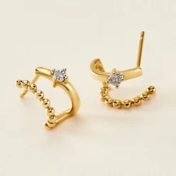 Boucles D'oreilles Pearly Effect Or Jaune Diamant-Histoire d'Or Outlet