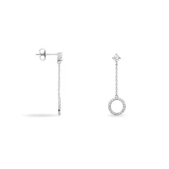 Boucles D'oreilles Pendantes Lim Or Blanc Oxyde De Zirconium-Histoire d'Or Best