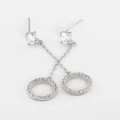 Boucles D'oreilles Pendantes Lim Or Blanc Oxyde De Zirconium-Histoire d'Or Best