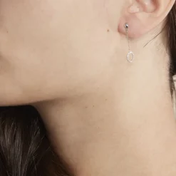 Boucles D'oreilles Pendantes Lim Or Blanc Oxyde De Zirconium-Histoire d'Or Best