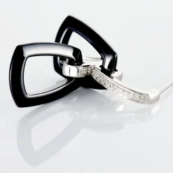 Histoire d'Or Boucles D'oreilles Pendantes Ezra Argent Blanc Céramique Et Oxyde