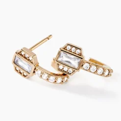 Histoire d'Or Boucles D'oreilles Pendantes Gold Chandelier Plaqué Or Oxyde Zirconium